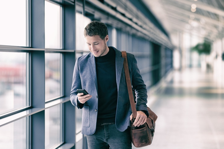 Young man on his phone.